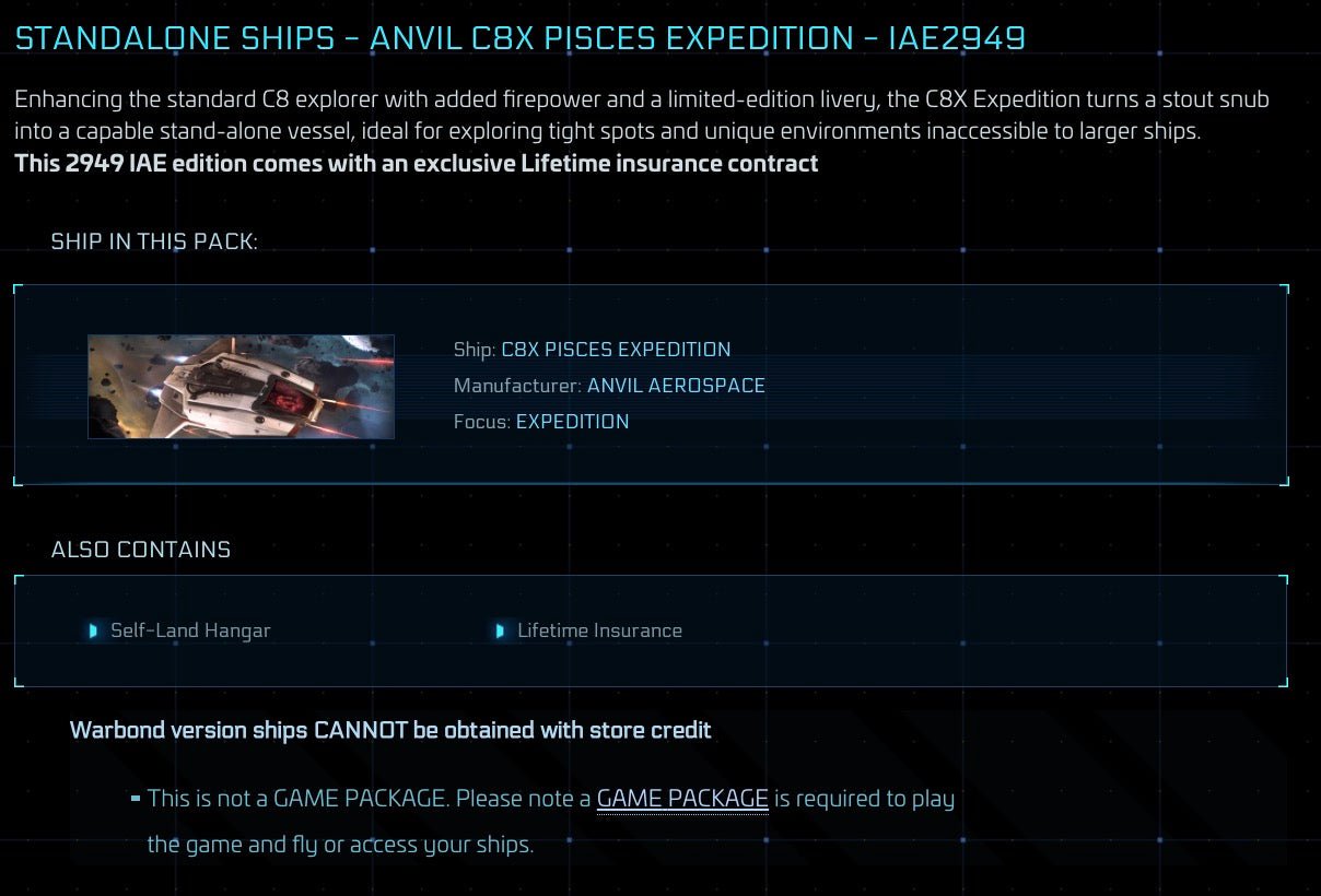 C8X Pisces Expedition - LTI Original Concept from Star Citizen, a Ship sold by Galactic Merchant